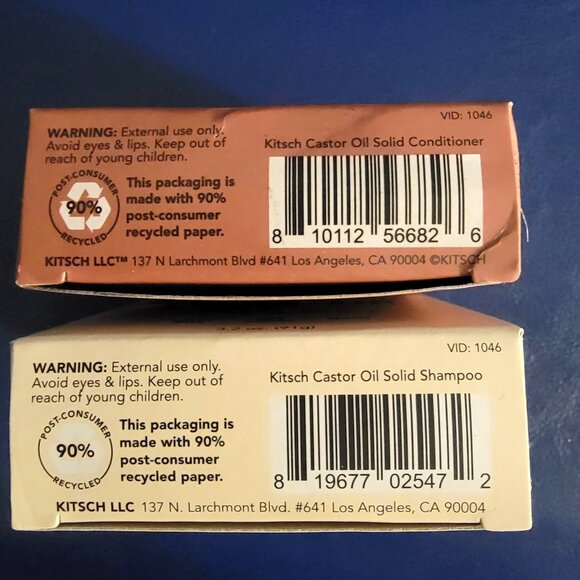 NWT 2-Pack Kitsch Solid Hair Castor Oil Shampoo and Conditioner Care Bars - Picture 9 of 10